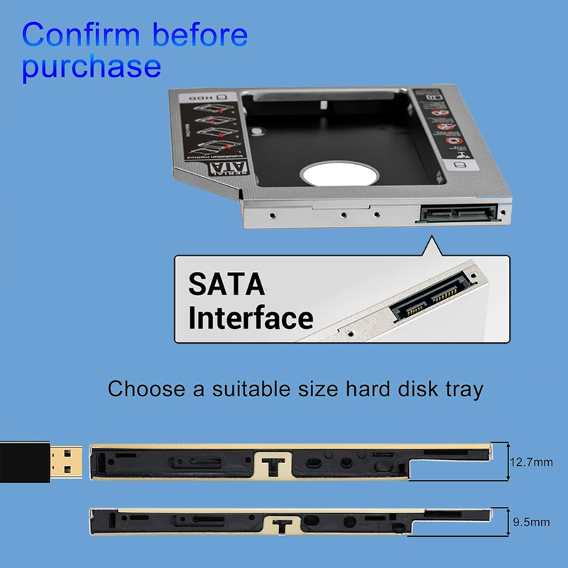 HDD SSD Caddy Adapter SATA 3.0 - đánh giá và giá Laptop Accessories Organizer
