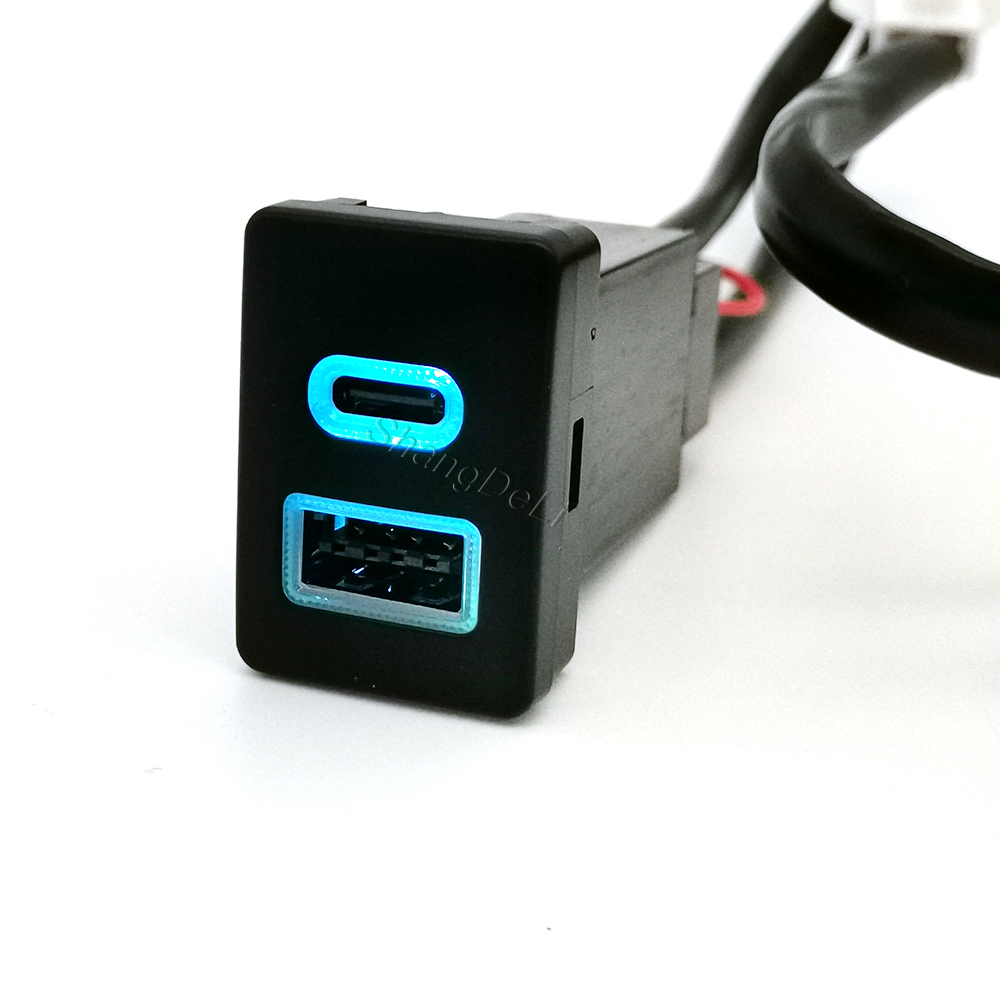 Car Blue LED Light Dual Charge - đánh giá và giá Usb C Power Adapter