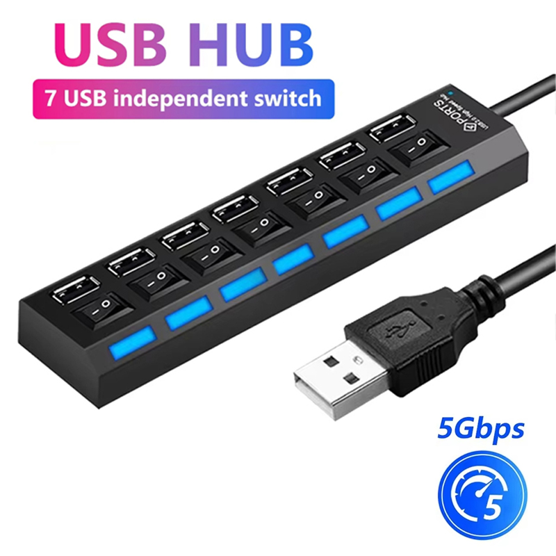 7 Port USB 2.0 Hub Splitter Fo - đánh giá và giá Laptop Office Accessories